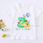 В 2021 году, футболка с принтом цифр и динозавров для мальчиков от 1 до 9 лет Дети День рождения мальчик динозавр парвечерние футболки мальчик и девочка смешной подарок, футболка