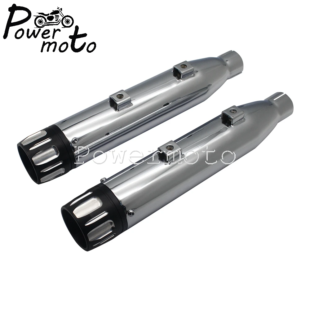 1 Пара мотоциклетный хромированный выхлопной глушитель без шнуровки для Harley