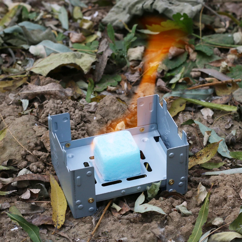 

Mini Outdoor Folding Picnic Stove Wax Stove Solid Fuel Alcohol Stove Portable Solid Seasoning Oven For Camping Barbecue