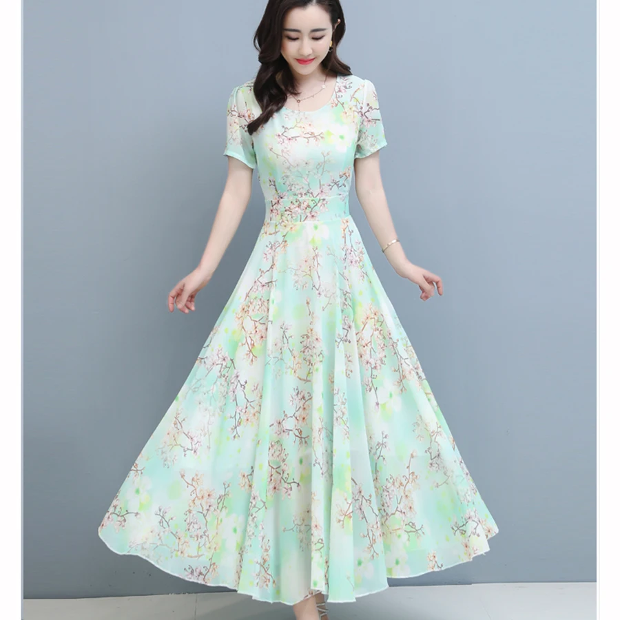 

2021 Spring Summer Purple Print Chiffon Maxi Dresses Vintage 4XL Plus Size Runway Midi Dress Women Bodycon Party Classy Vestidos