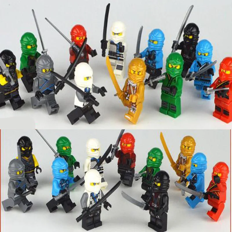 12 шт. Ninjago фигурки блоки Набор для мальчиков 2018 Новинка Фигурки много LIoyd Zane Kai jay Cole