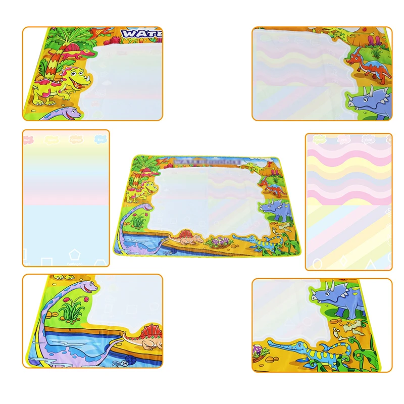 Магический коврик для рисования водой большой размер динозавр мир 110*80 см 4