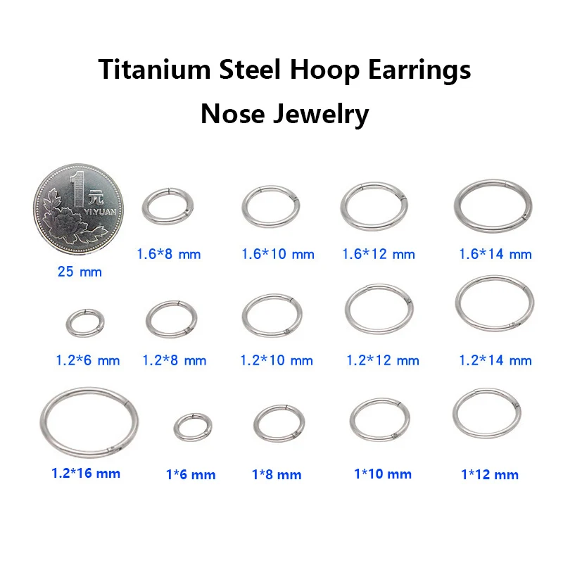 Серьги-кольца женские из титановой стали простые маленькие круглые мини-кольца с