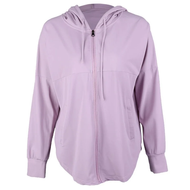 

2021 New Sports Running Jackets Women Zipper Gym Yoga Outwear Slim Hooded Fitness Training Workout Jogging Sportswear Tops