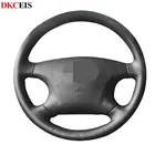 Сшитый вручную черный мягкий из искусственной кожи чехол рулевого колеса автомобиля для Toyota Camry 2002-2004 Highlander 2001 Avalon 2002-2004