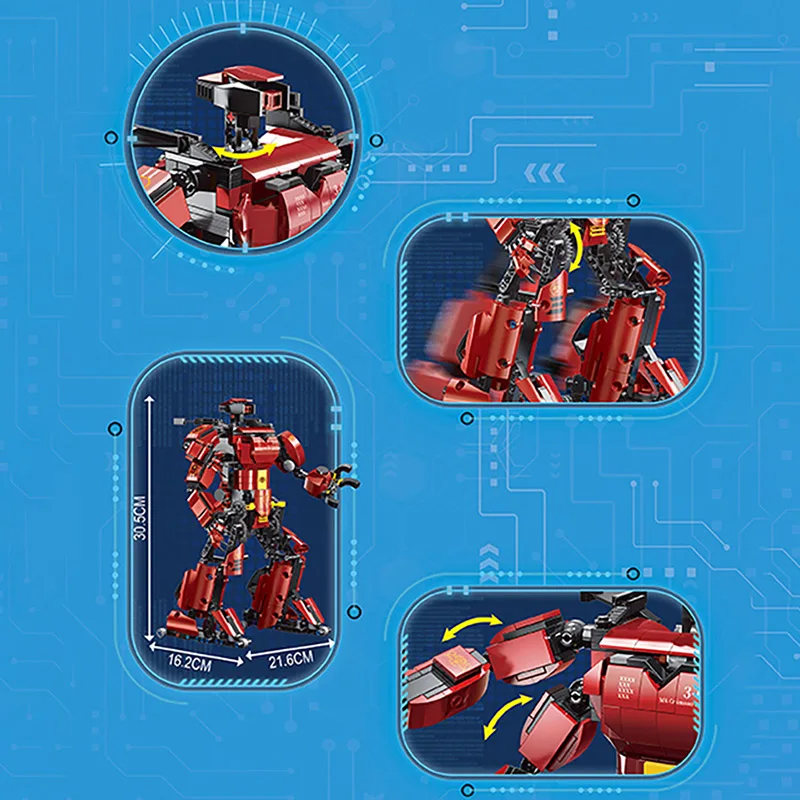 MOULD KING 15038 APP Programming Remote Control Crimson Robot Technical Building Blocks Mechanical Model Toys for Children | Игрушки и