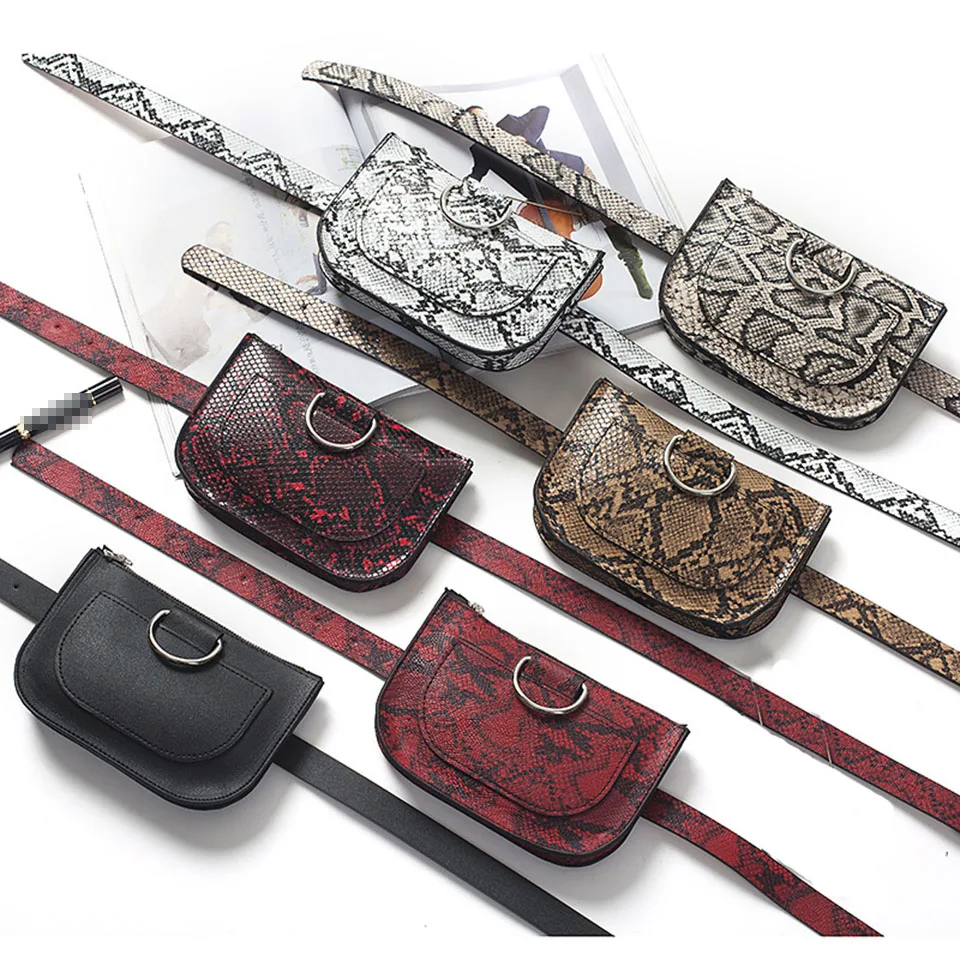 Поясная Сумка женская кожаная черная поясная сумка Женская модная мессенджер из