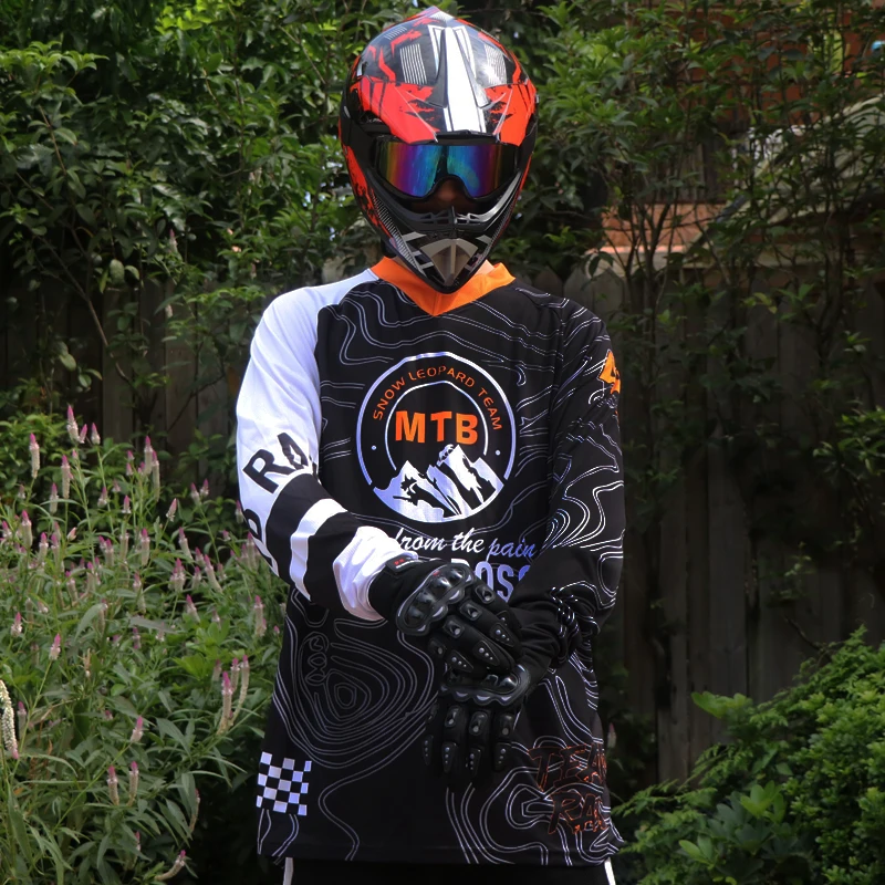 

MTB Moto Bike Gym Sports Quick Dry Breathable long Sleeve cross Retro T-shirt