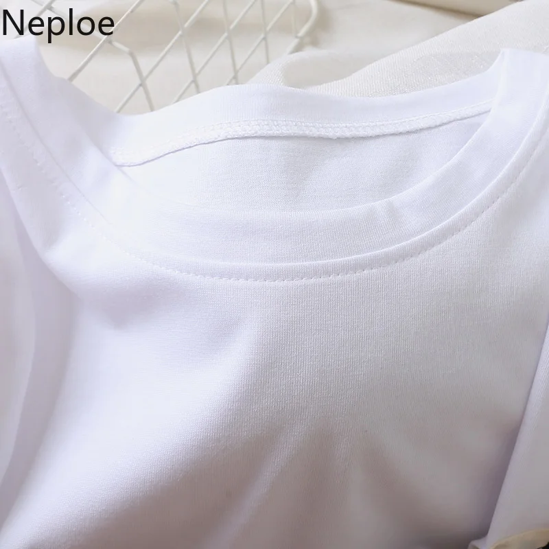 Neploe/женский комплект 2 шт. лето 2019 с бантом O-Meck футболки коротким рукавом + горошек