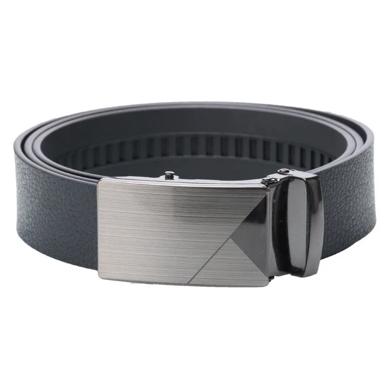 

2022 New Fashion All-match Men's Youth 110-125cm Automatic Smooth Buckle Black High Quality Belt cinturon hombre Drop Shipping