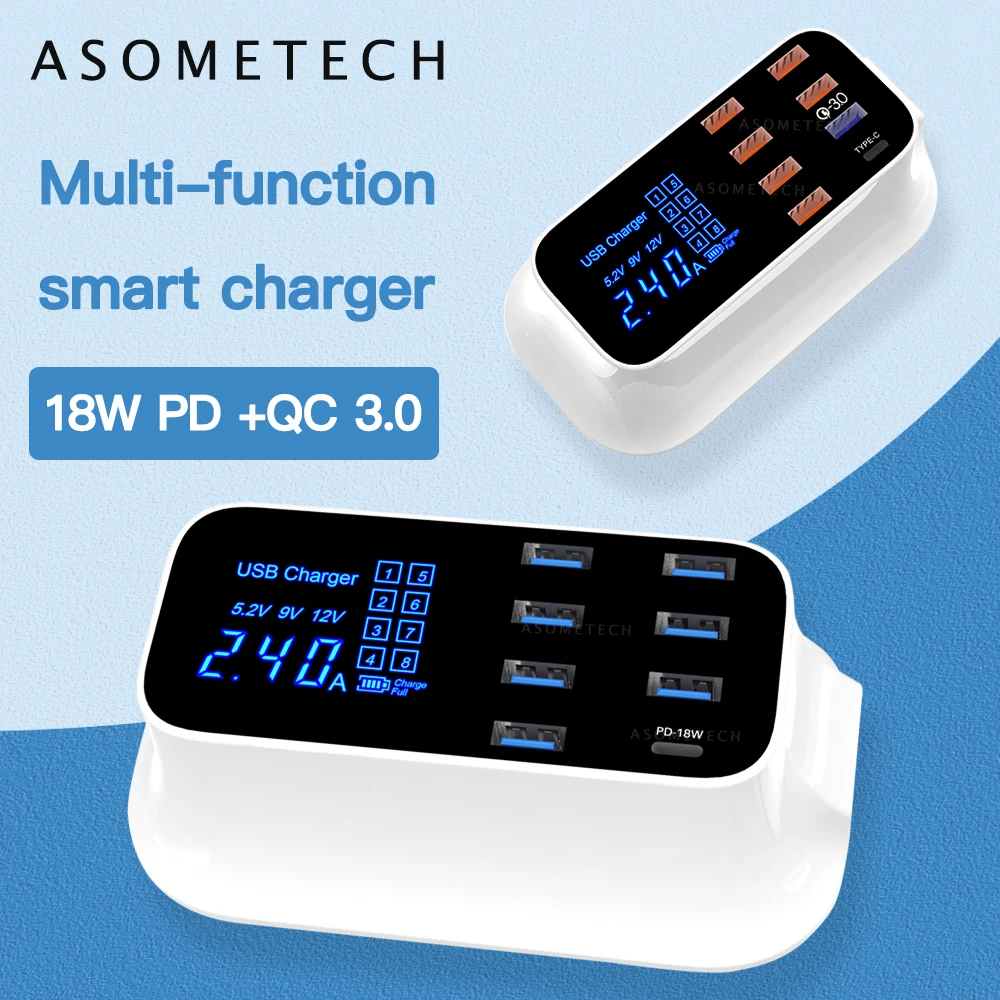 Зарядное устройство ASOMETECH QC 3.0 PD 40 Вт|Зарядные устройства для телефонов| |