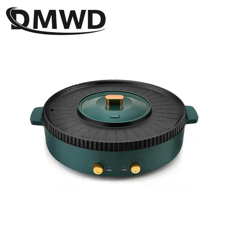 

Smokeless Electric Barbecue Grill Machine HotPot Oven BBQ Griddle Multi Cooker Non-stick Baking Flat Pan Plate Shabu Pot EU UK