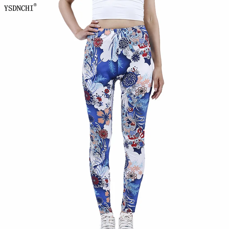 

YSDNCHI Leggins Push Up Women Sexy Pants Gym Leggings Printed High Waist Stretch Strethcy Fitness Breathable Skinny Sports Pants