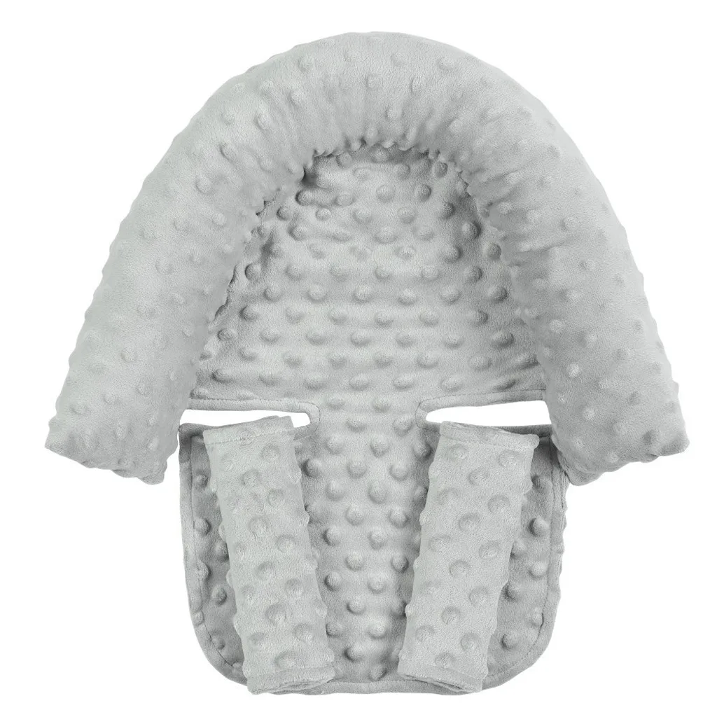

Soft Baby Pillows Minky Baby Head Support Pillow Headrest with Matching Seat Belt Strap Covers Infant Head protection cushion