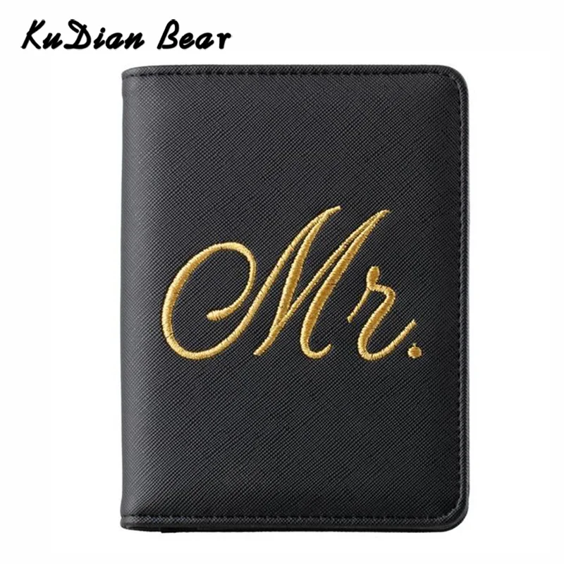 

KUDIAN BEAR Couple Travel Passport Cover Rifid Credit Card Holder Embroidery Men Women Passport Case BIH208 PM49