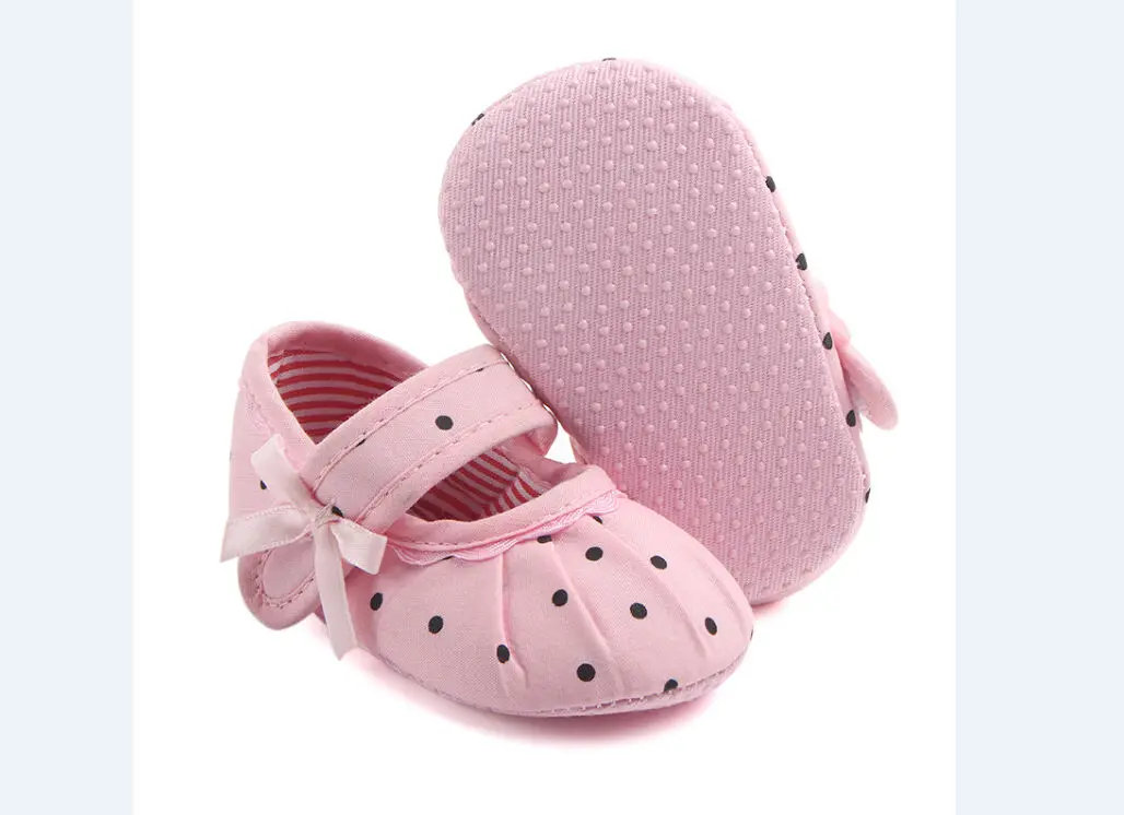 Детская обувь в горошек на возраст 0 18 месяцев|Обувь для детей с мягкой подошвой| |