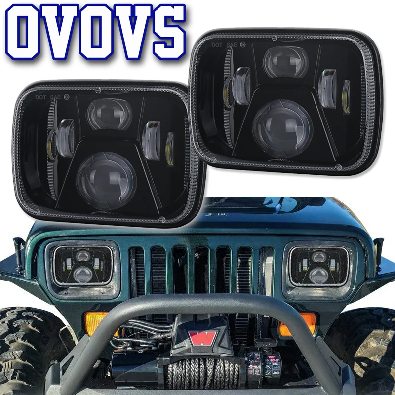 5x7 дюймов светодиодные фары дальнего и ближнего света 7x6 для Jeep-Cherokee | Автомобили