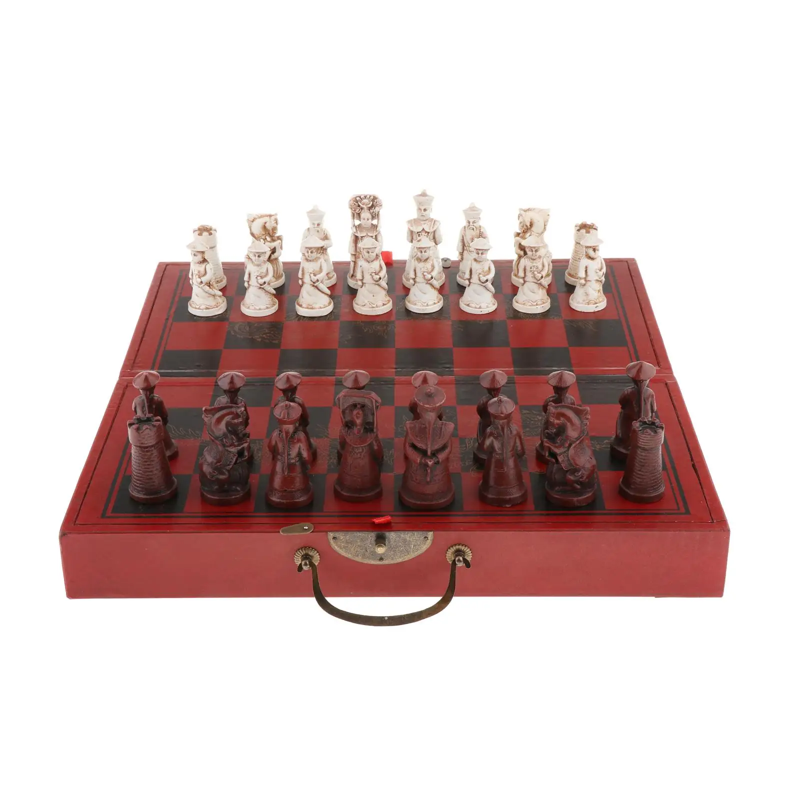 

Portable Tournament 16"x16" Chess Set King Queen Wooden Chessboard Chess Game Board Game 2 Players Travel Toys