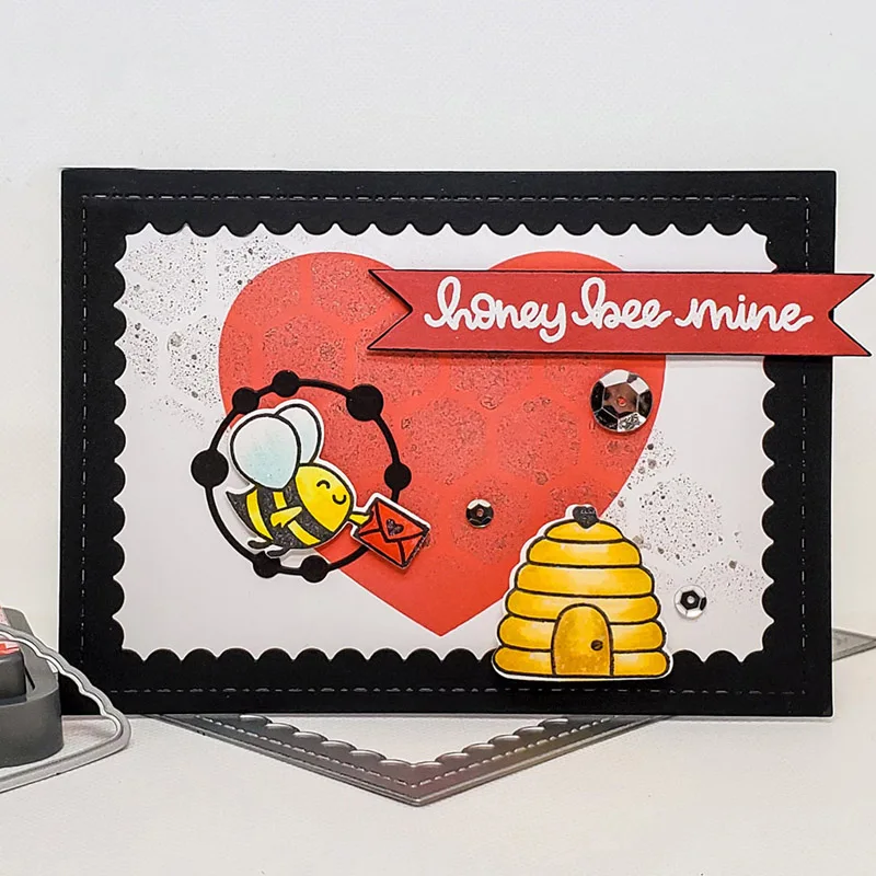 QWELL пчелы отправляют цветы буквы металлические Вырубные штампы с прозрачными