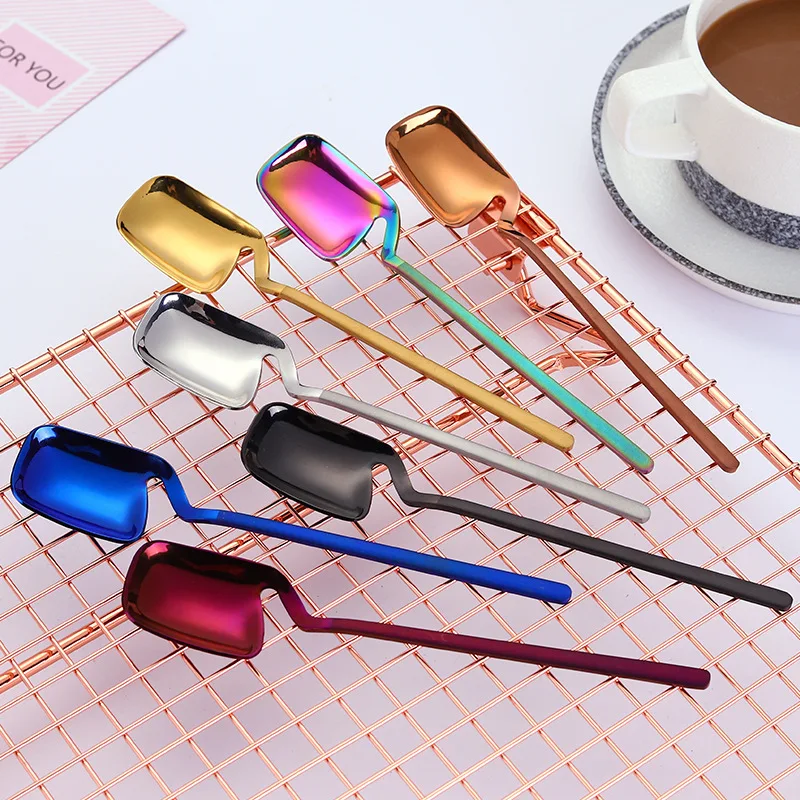 Креативная 304 ложка для кофе из нержавеющей стали мороженого позолоченная