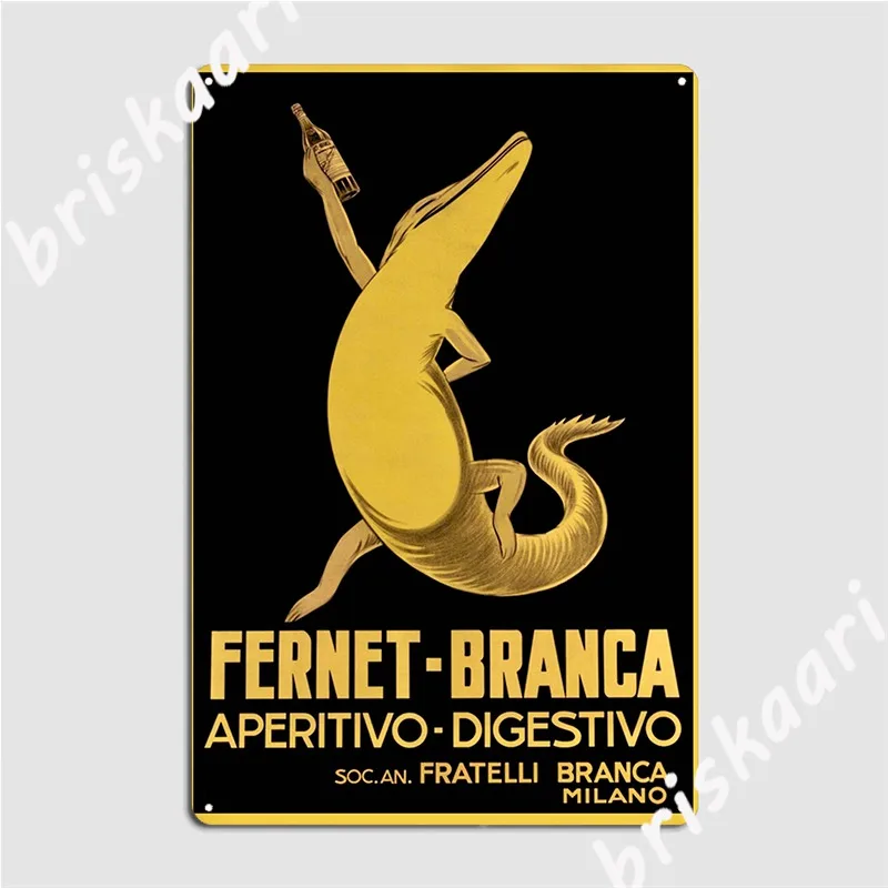 ВИНТАЖНЫЙ ПЛАКАТ Италия напиток фернет бланка Милано металлический плакат