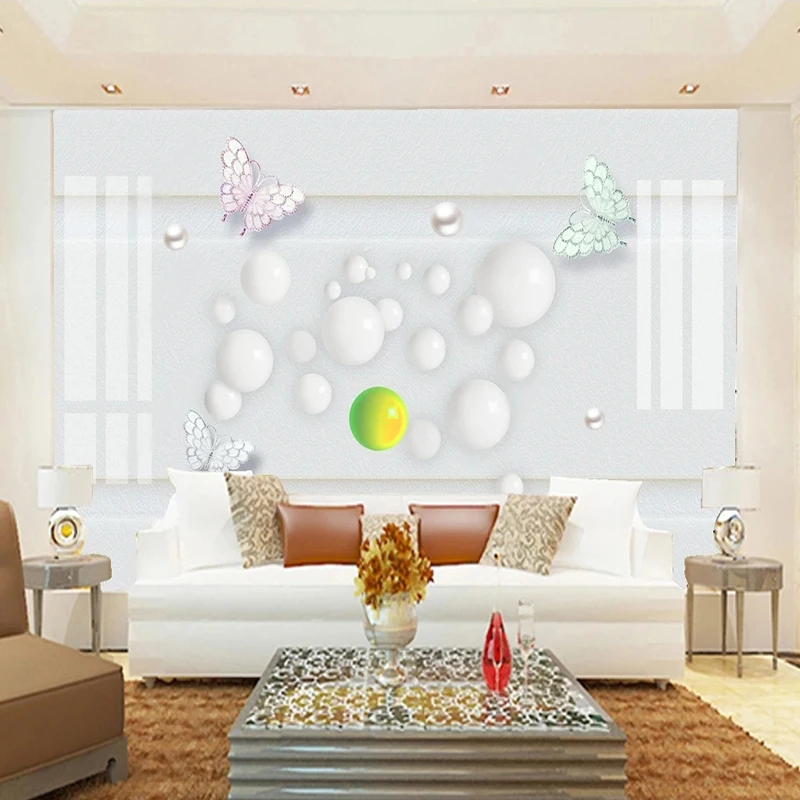 3D фото на заказ настенная бумага с жемчугом бабочкой домашний интерьер красивая