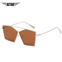 2021 large frame metal irregular ladies polarized color fashion sunglasses uv400 street shot shades for women men goggles