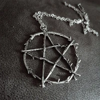 gothic pentagram wiccan witch pendant necklace punk alternative party gift for best friends new fashion jewelry wholesale