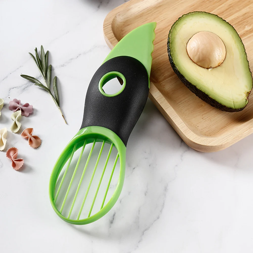 

3 In 1 Avocado Slicer Shea Corer Butter Fruit Peeler Cutter Pulp Separator Plastic Knife Kitchen Vegetable Tools Kitchen Gadgets