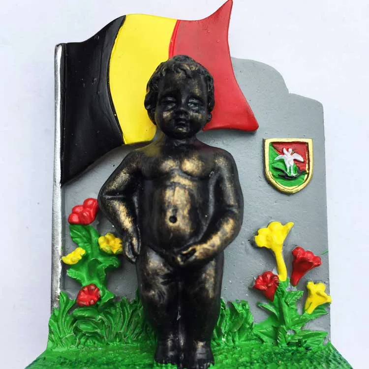 QIQIPP Бельгийская столица Брюссель знаковый детский памятник туризм памятная декоративная ремесло магнит холодильник наклейка.