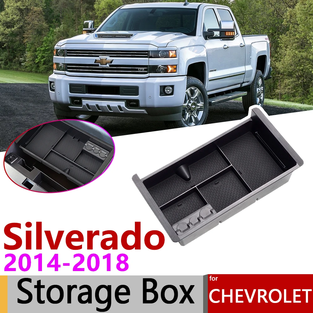 Для Chevrolet Silverado 3rd Gen Chevy 2014 ~ 2018 подлокотника коробка для хранения органайзер