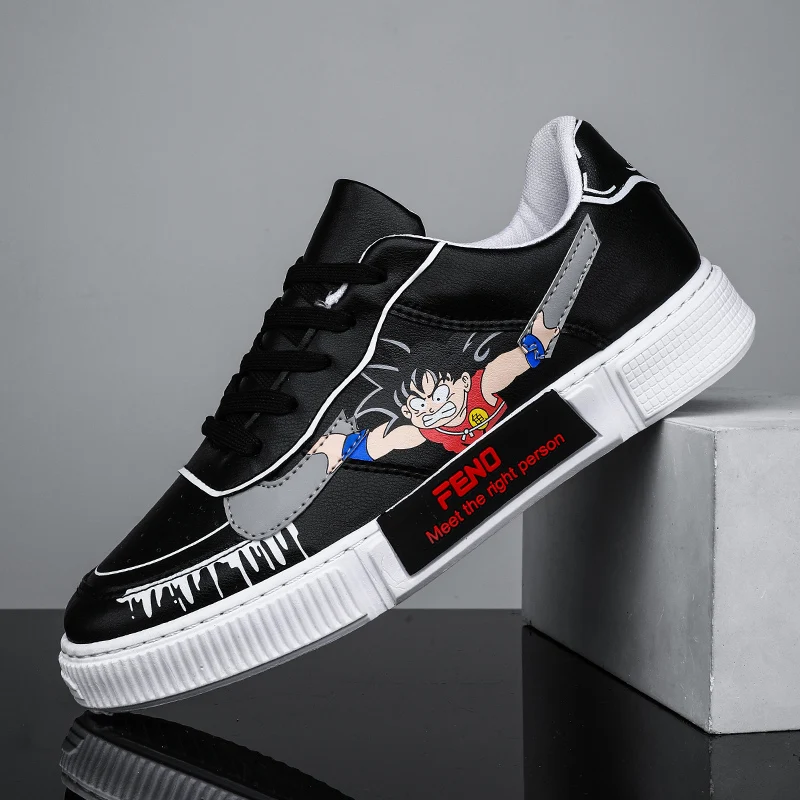 

Couples Shoes Low Top Goku Shoes Leather Casual Lace Up Men Sneakers Rubber Outdoor Men Footwears Women Zapatillas Mujer