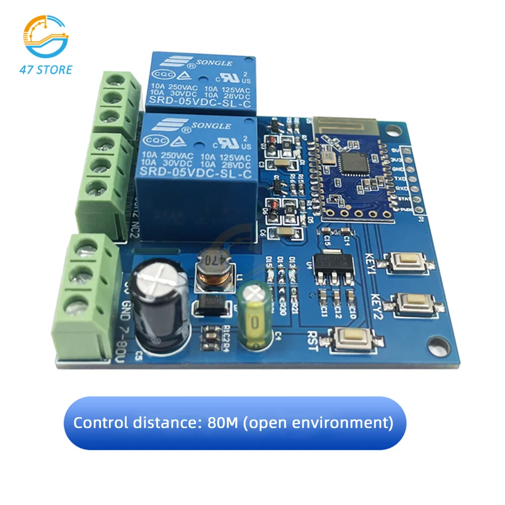 

2 варианта BLE для релейного модуля Bluetooth 5,0 5 В, 10 а/250 В переменного тока 10 а/30 В постоянного тока, реле, которое может быть активировано непреры...