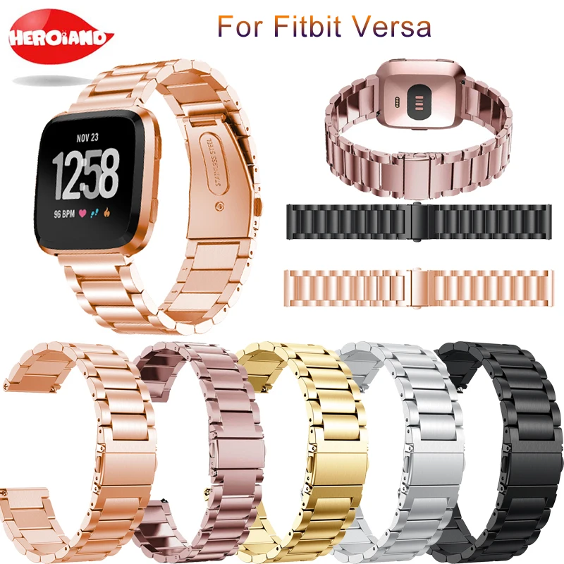 

Metal Strap for fitbit versa band wrist strap Screwless Stainless Steel Bracelet for fitbit versa Wristbands Replace Accessories