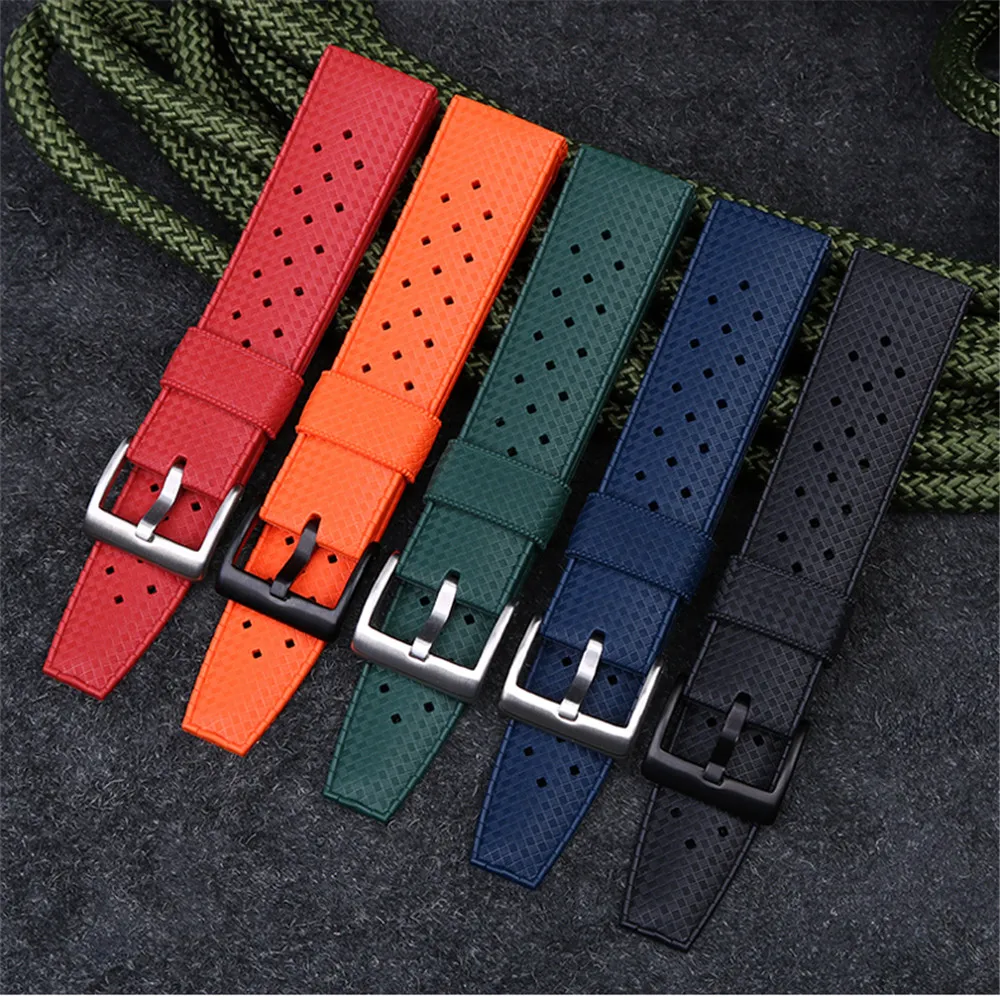 20mm 22mm Premium-Grade Tropic Rubber Silicone Watch Strap for Seiko SRP777J1 Men Sport Diving Breathable Wrist Band Bracelet