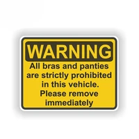 personality warning bras and panties are strictly prohibited vinyl car stickers decals motorcycl accessories pvc 14cm10cm