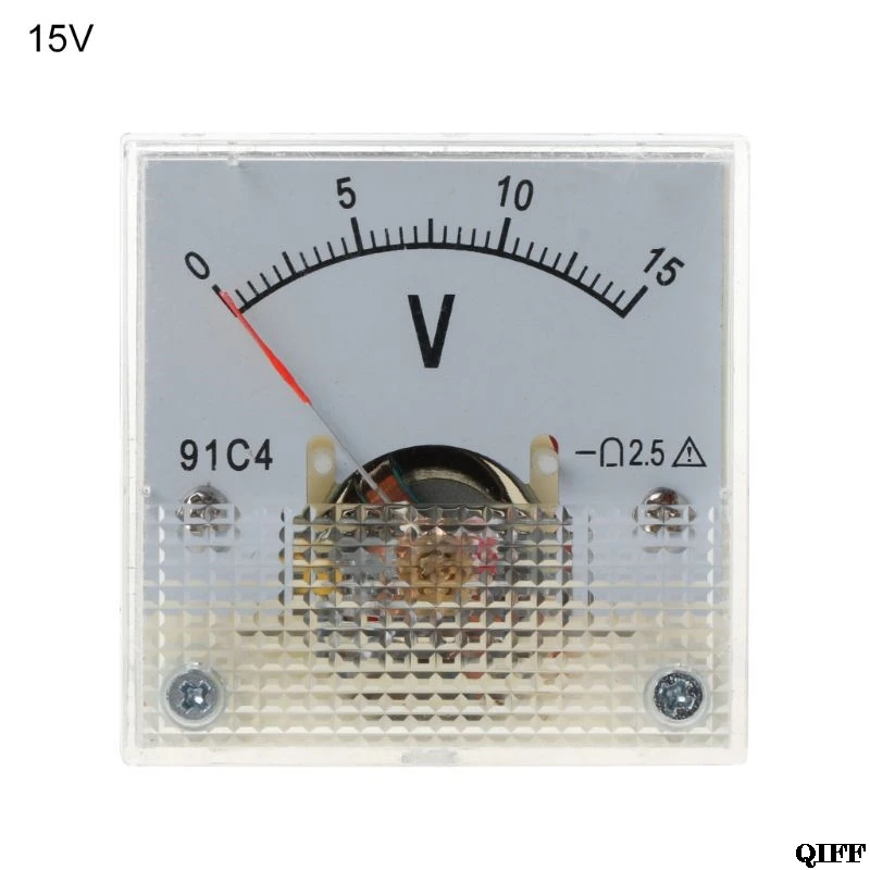 15V 91C4 DC Вольтметр аналоговый Панель Напряжение цифровая высокая температура указатель Тип 3/5/10/15/20/30/50/100/150/250V - Цвет: 15V