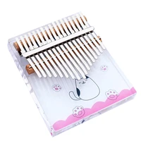 17 keys transparent painted kalimba thumb piano high quality african mbira piano portable musical instruments with tuning hammer