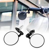 universal 1 pair motorcycle rear view mirrors round 78 handle bar end black motorbike side mirror aluminum for cafe racer