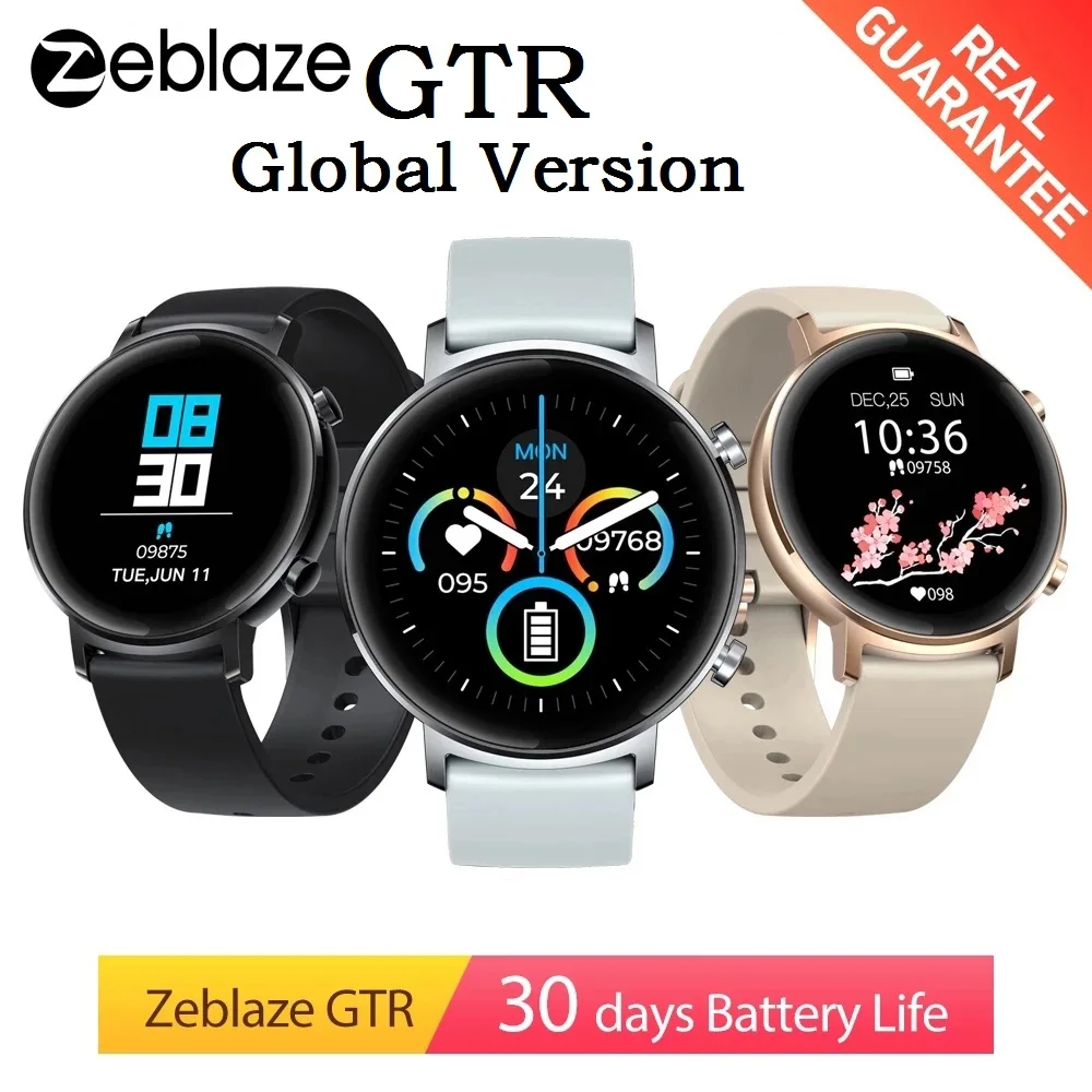 Zeblaze GTR Smart Watch Men Health & Fitness smartwatch Metal Body 3 ATM 30 days Battery Life smart Wristwatch for Women