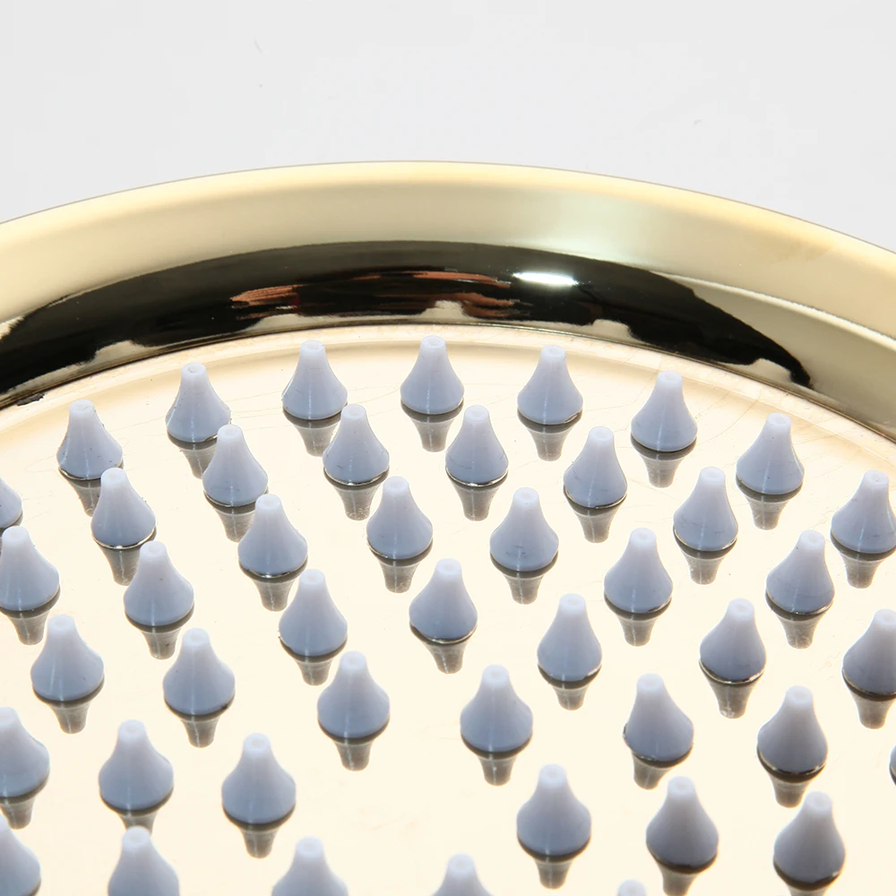 yanksmart luxury golded bathroom rainfall shower faucet set wall mounted round handshower concealed install single mixer tap free global shipping