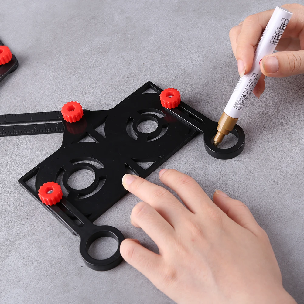Multi Angle Measuring Ruler for Floor Tile Laying Glass Woodworking Plastic 6-sides Hole Locator Finder Fold Puncher Tools | Инструменты