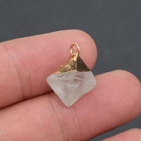 2pcs faceted charm natural stone quartzs crystal charm pendant for jewelry making diy necklace bracelet accessories 14x18mm