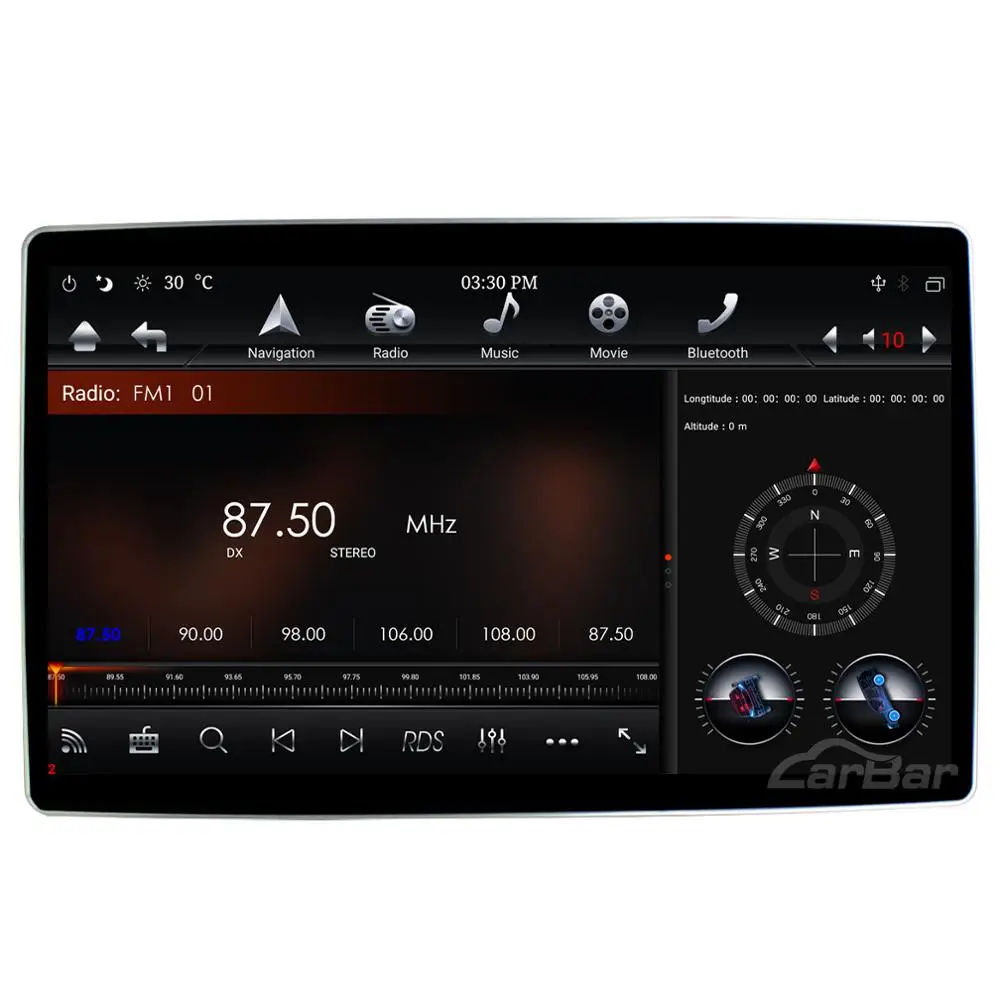 Автомагнитола Carbar универсальная автомагнитола 1 Din Android 12 8 9 0 дюйма DVD GPS-плеер с