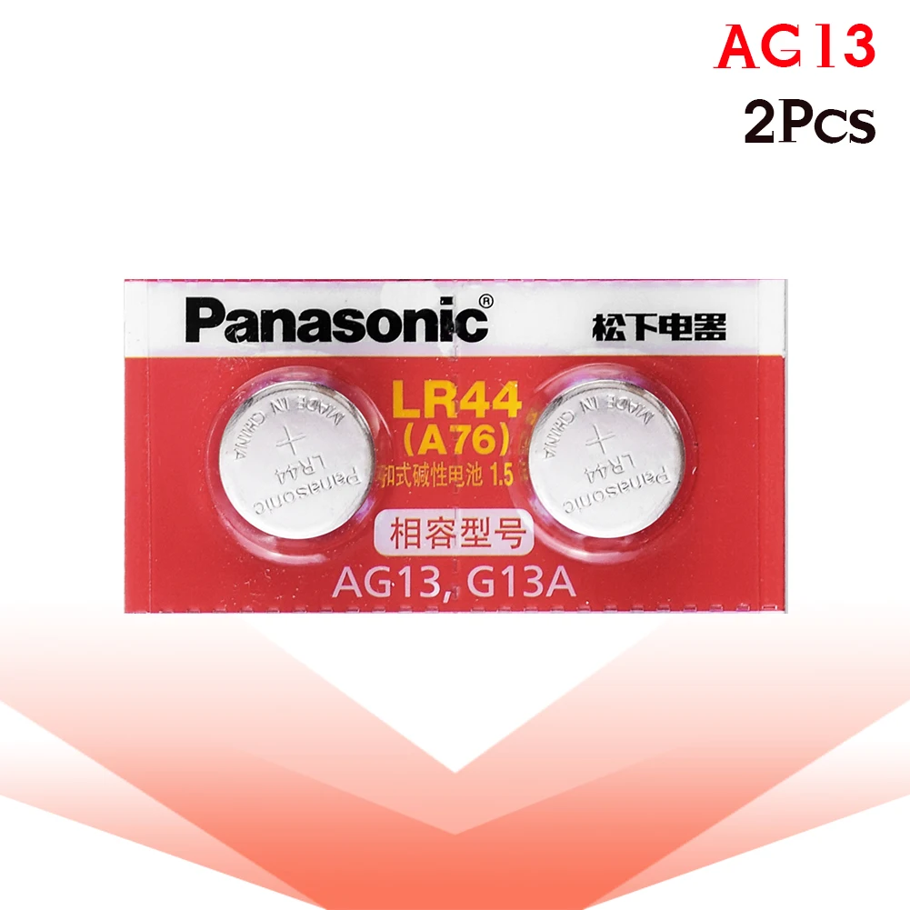 Panasonic 2 шт. 1 5 V AG13 LR44 Lr 44 батареи цинковая кнопочная монета Celula мужские и женские