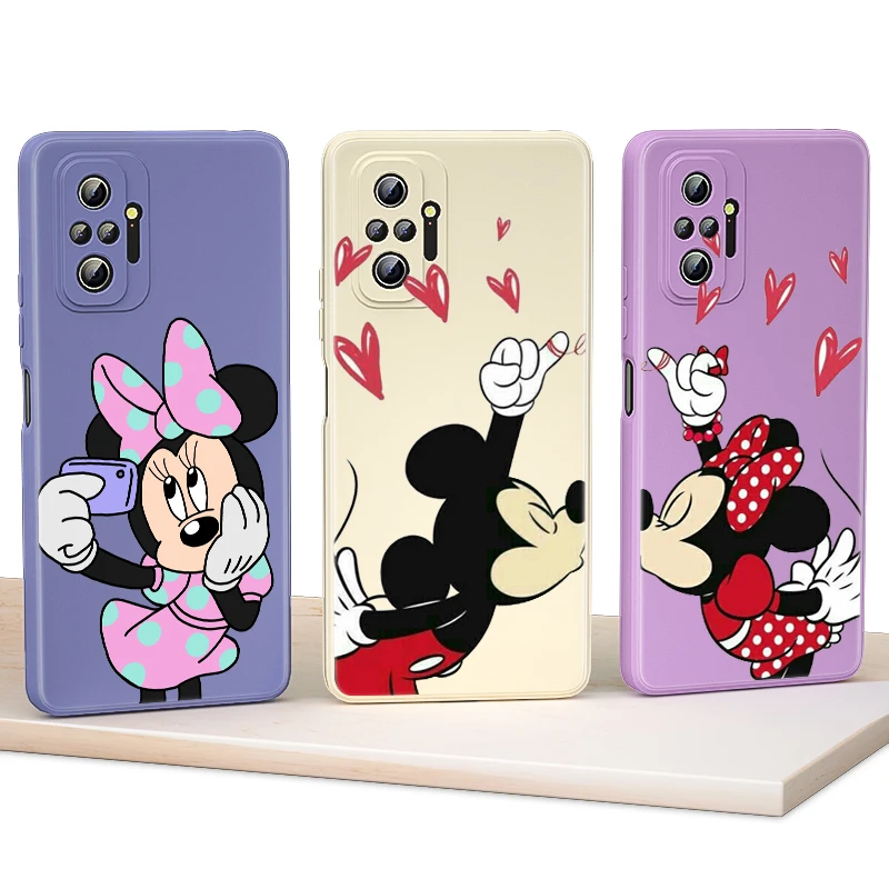 

Mickey Minne Bff For Redmi Note 10 10S 10T 9 9S 9T 8 8T 7 7S 6 5 Pro Max Plus 5G Phone Case Liquid Silicone TPU Cover