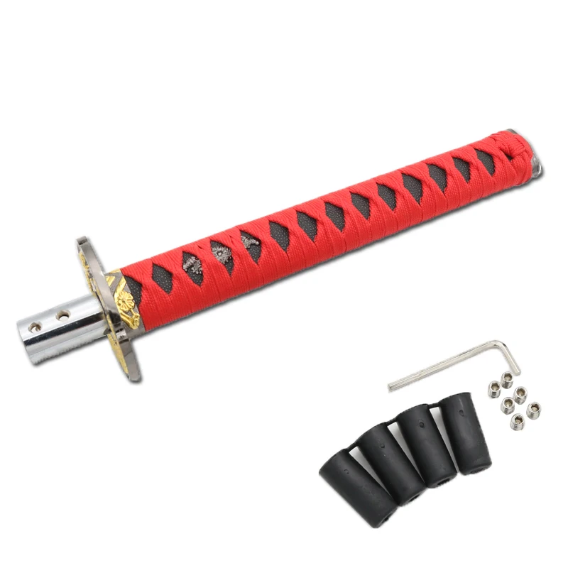 Universal JDM Samurai Sword Shift Knob 150MM/  Shifter With Adapters Gear Shift knob Katana Metal images - 6