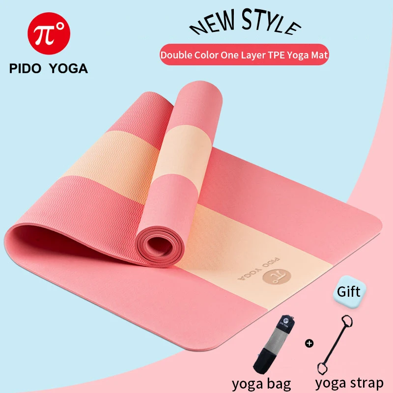 183*61 см 6 мм толстый двойной цвет нескользящий TPE коврик для йоги качественный