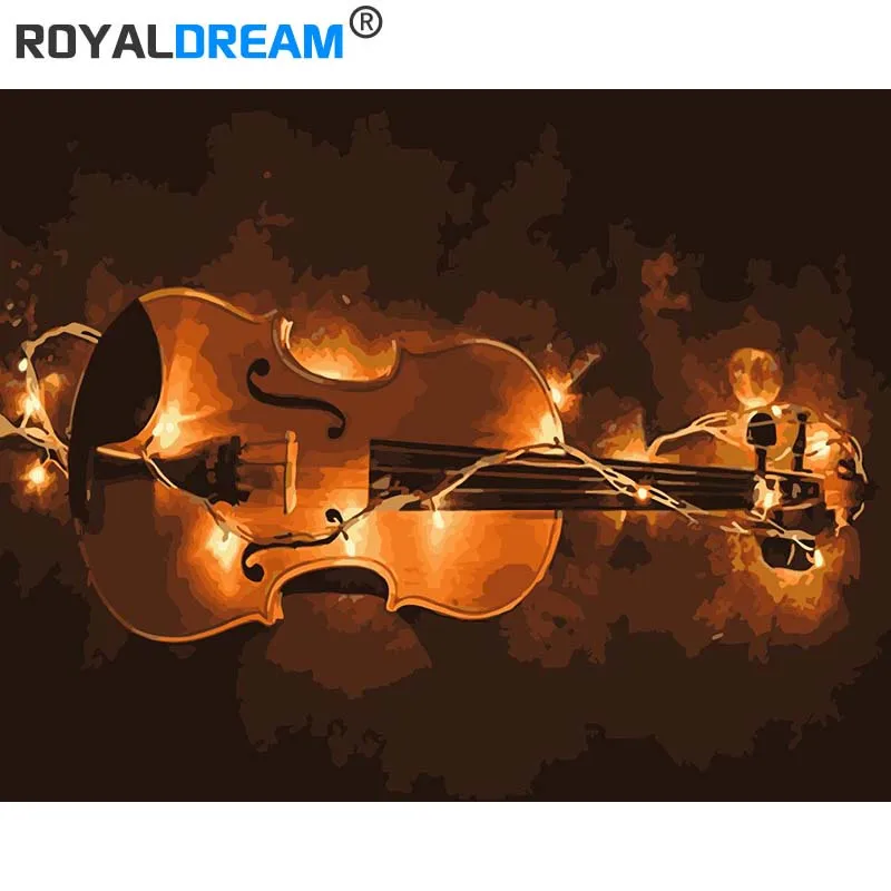 Ночник ROYALDREAM для скрипки Diy Цифровая живопись по номерам современное настенное