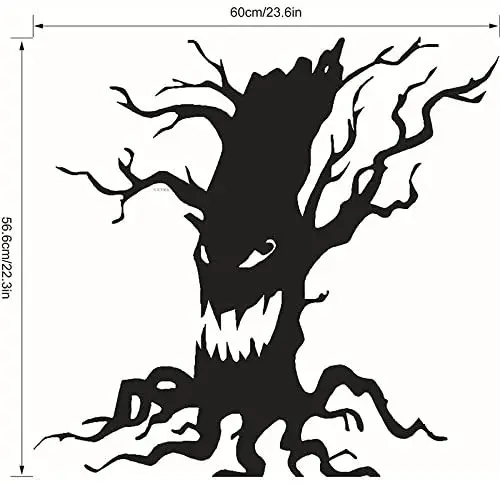 Хит Хэллоуин привидение дерево окно Настенная Наклейка Виниловая искусство